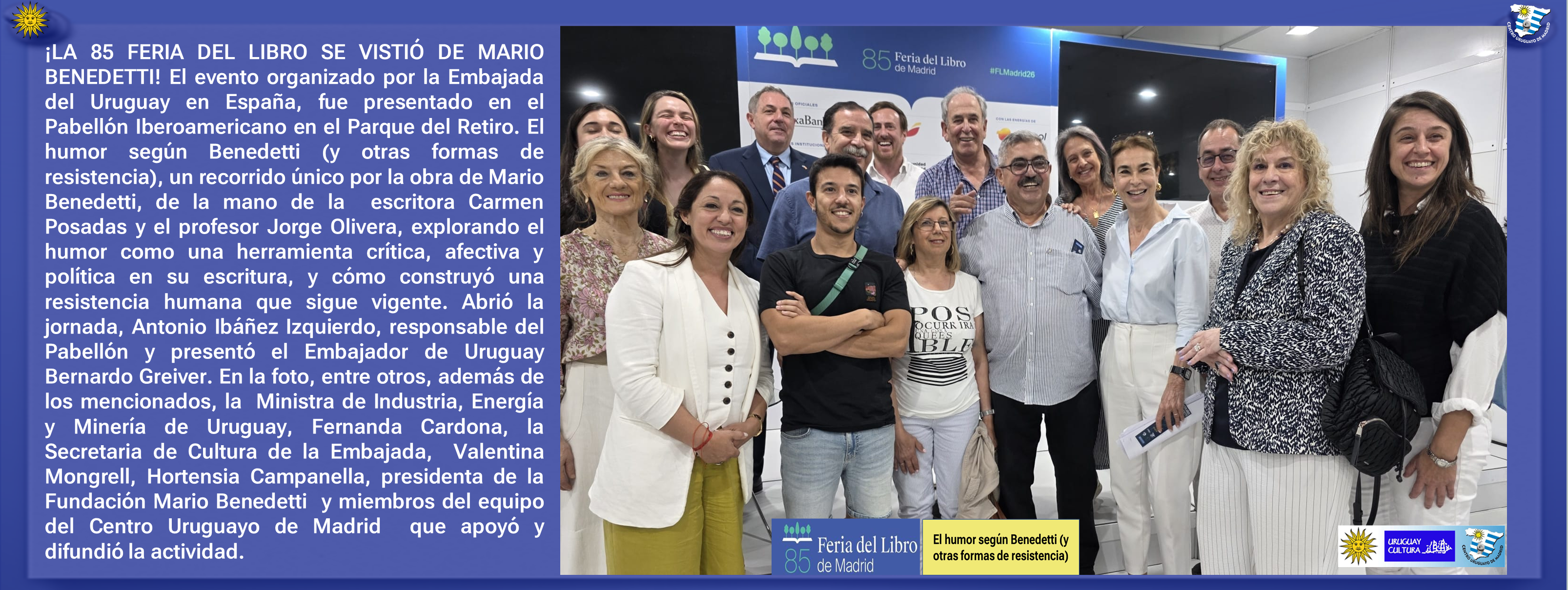 ¡¡LA 85ª FERIA DEL LIBRO SE VISTIÓ DE MARIO BENEDETTI!